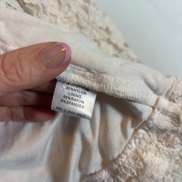 Gibson Ivory Lace Open Front Cropped Blazer Jacket Size Medium Romantic Layering - Picture 5 of 6